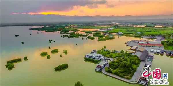宁夏沙湖美景如画：大漠伴碧湖 芦苇接晴空
